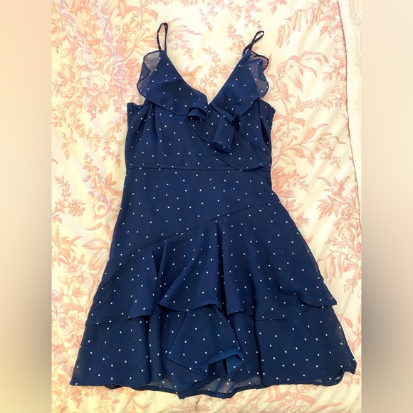 Navy Polkadot Romper - Picture 1 of 4